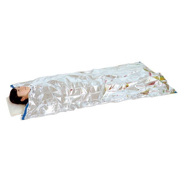(まとめ) 非常用 アルミ防寒寝袋 1000×2000mm コンパクト収納 ×10セット