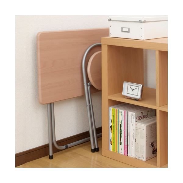 スーパSALE10倍＆4時間限定10％OFF ナカバヤシ 折りたたみデスク＆チェア 幅800×奥行500mm ナチュラル木目 FDC-101NM 1セット