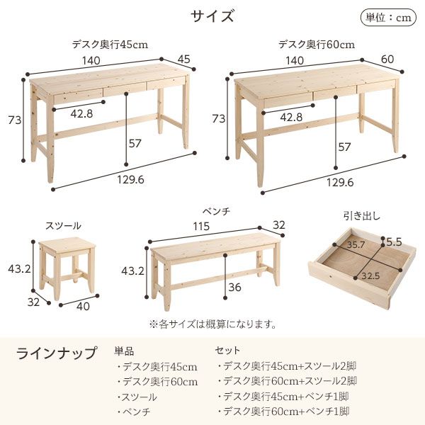 天然木 デスク 幅140×奥行60cm ホワイト フェルト付き パソコンデスク 机 PCデスク カントリー調 おしゃれ 北欧 在宅勤務 リモートワーク 組立品 木製 テーブル リビングデスク 学習デスク ツインデスク
