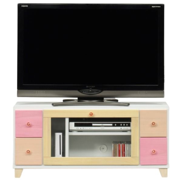 スーパSALE10倍＆4時間限定10％OFF テレビ台 テレビボード 幅101cm ピンク系 日本製 木製 桐材 リビング ダイニング 子供部屋 ベッドルーム 完成品