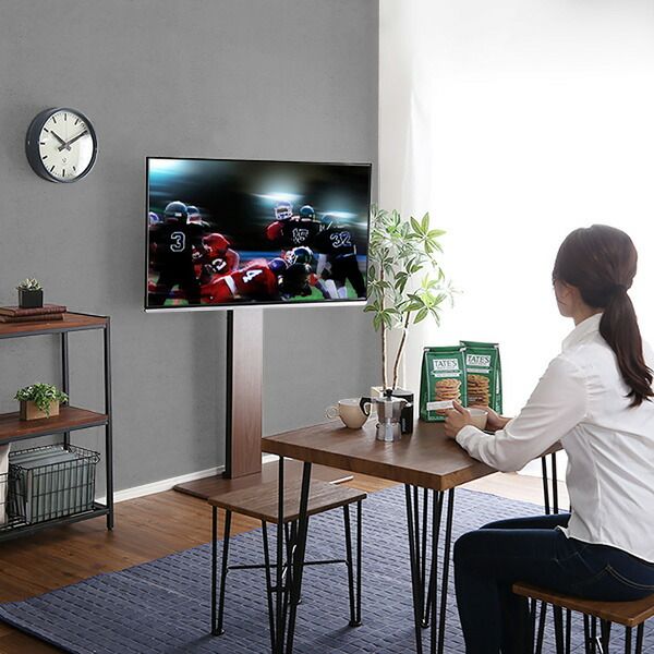 壁寄せ テレビスタンド 〔 棚無し ロータイプ ホワイト 〕 高さ調整可 32〜60インチまで対応 TVスタンド テレビ台 TV台 テレビボード TVボード リビング収納 リビング家具代引NG