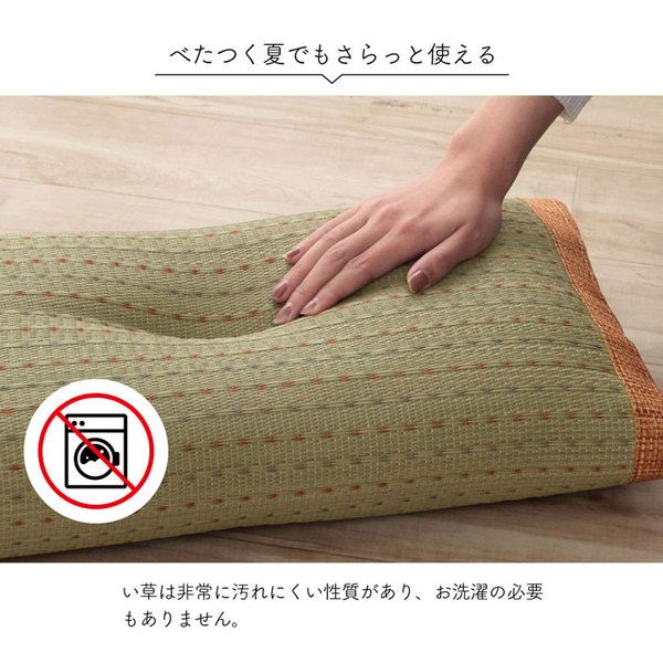 い草 枕/ピロー 約50×30cm オレンジ 消臭 抗菌 防臭 小林製薬コバガード使用 シンプル ごろ寝 〔ベッドルーム リビング〕代引NG