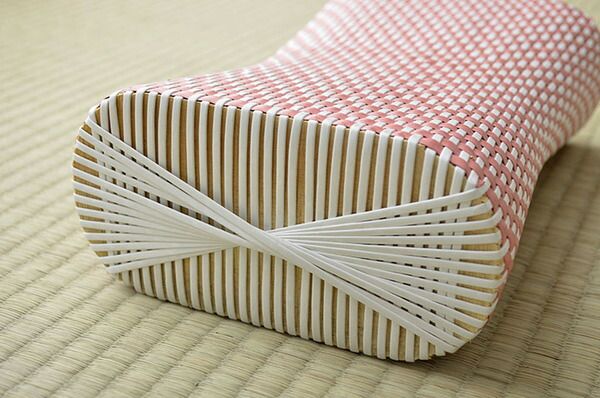枕/ピロー 約30×20cm ベージュ 通気性 蒸れない ポリプロピレン 軽い 丈夫 手編み 〔リビング お昼寝〕代引NG