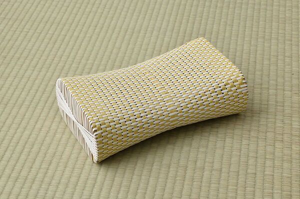 枕/ピロー 約30×20cm ベージュ 通気性 蒸れない ポリプロピレン 軽い 丈夫 手編み 〔リビング お昼寝〕代引NG