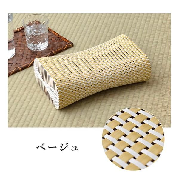 枕/ピロー 約30×20cm ブルー 通気性 蒸れない ポリプロピレン 軽い 丈夫 手編み 〔リビング お昼寝〕代引NG