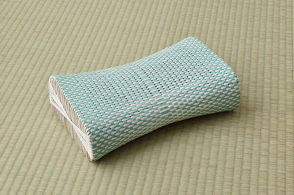枕/ピロー 約30×20cm レッド 通気性 蒸れない ポリプロピレン 軽い 丈夫 手編み 〔リビング お昼寝〕代引NG