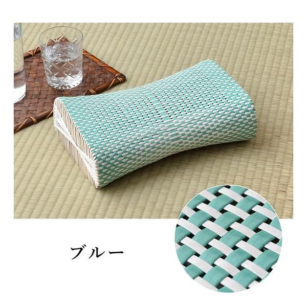 枕/ピロー 約30×20cm レッド 通気性 蒸れない ポリプロピレン 軽い 丈夫 手編み 〔リビング お昼寝〕代引NG
