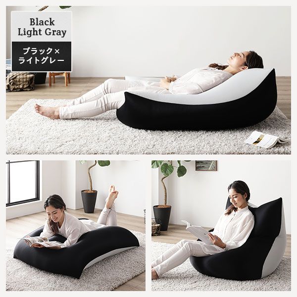 ビーズクッション 110cm×71cm 特大 ネイビー ビーズ量約175リットル 日本製 国産 吸水速乾 帯電防止 体圧分散 軽量 2WAY ソファー  ビッグクッション代引NG