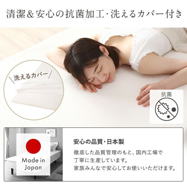 日本製高密度 低反発マットレス＆まくらセット 抗菌 洗えるリバーシブルカバー付き 体圧分散 敷き布団 トッパー 布団 厚さ4cm マットレス S 枕 まくら ピロー 低反発枕 年中使える マットレスセット代引NG