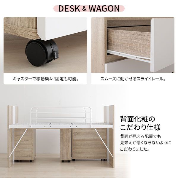 システムベッド ロフトベッド 3点セット グレー ロータイプ シングル ベッド デスク 学習机 収納棚 ワゴン レイアウト自由 省スペース 木製 子供部屋 家具代引NG