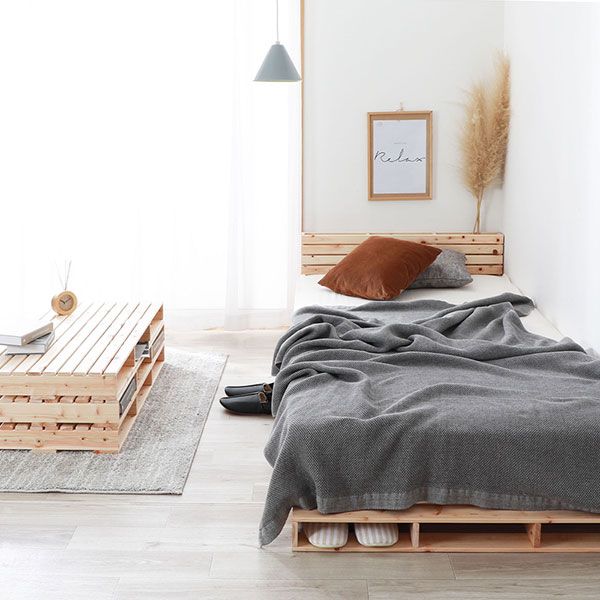 日本製 ひのき パレットベッド 繊細すのこ・シングル4枚 すのこベッド ヒノキベッド DIY 天然木 国産 檜 無塗装 おしゃれ シングルベッド 4枚セット代引NG