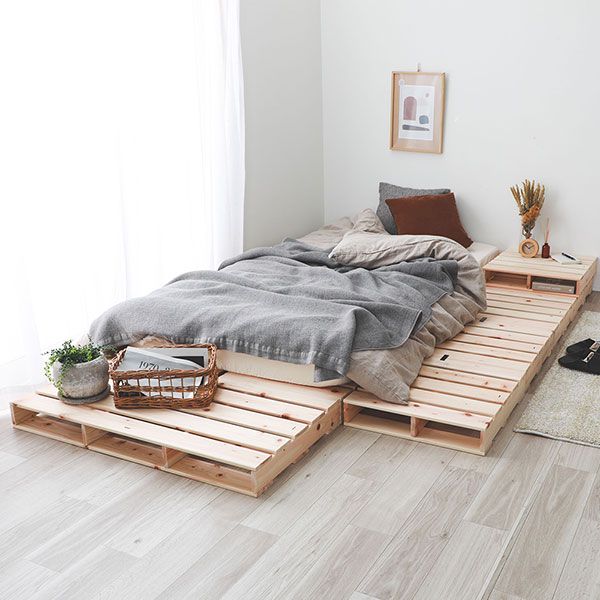 日本製 ひのき パレットベッド 繊細すのこ・シングル4枚 すのこベッド ヒノキベッド DIY 天然木 国産 檜 無塗装 おしゃれ シングルベッド 4枚セット代引NG