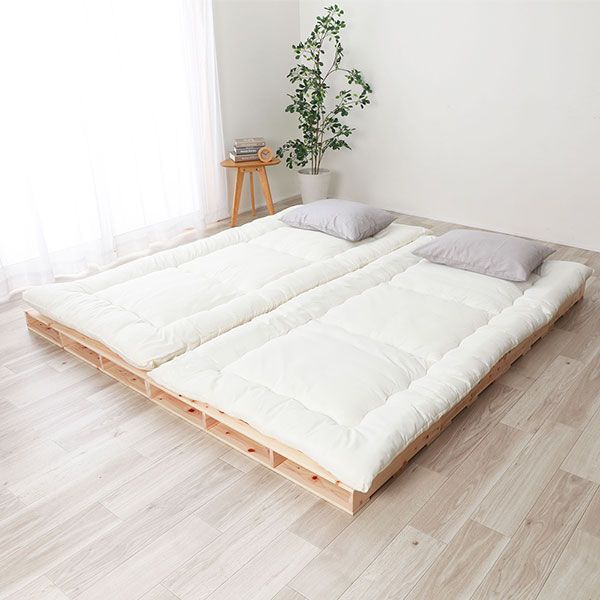 日本製 ひのき パレットベッド 繊細すのこ・シングル4枚 すのこベッド ヒノキベッド DIY 天然木 国産 檜 無塗装 おしゃれ シングルベッド 4枚セット代引NG