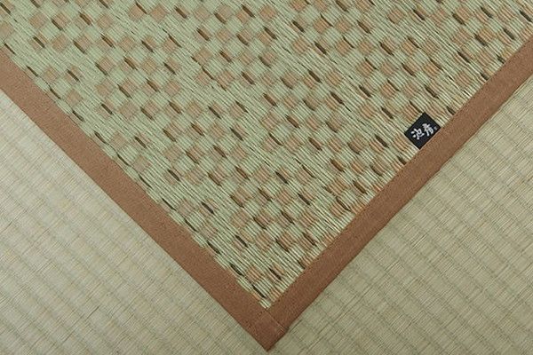い草 花ござ ラグマット グリーン 江戸間6畳 約261×352cm 日本製 抗菌 防臭 消臭 市松 小林製薬 持続性抗菌剤 KOBA-GUARD代引NG