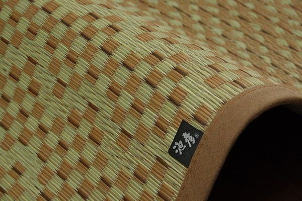 い草 花ござ ラグマット グリーン 江戸間6畳 約261×352cm 日本製 防傷 抗菌 防臭 市松 小林製薬 持続性抗菌剤 KOBA-GUARD代引NG