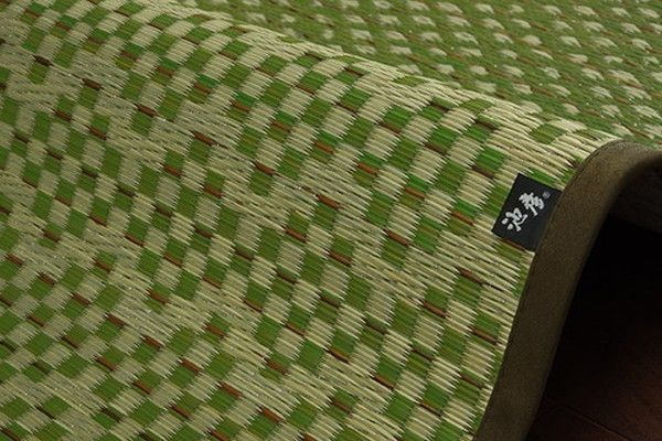 い草 花ござ ラグマット グレー 江戸間6畳 約261×352cm 日本製 防傷 抗菌 防臭 市松 小林製薬 持続性抗菌剤 KOBA-GUARD代引NG