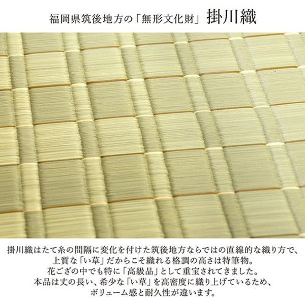 い草 花ござ ラグマット/絨毯 本間2畳 約191×191cm グリーン 日本製 抗菌 防臭 調湿 消臭 掛川織 〔リビング〕代引NG