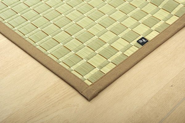 い草 花ござ ラグマット/絨毯 本間3畳 約191×286cm グリーン 日本製 抗菌 防臭 調湿 消臭 掛川織 〔リビング〕代引NG