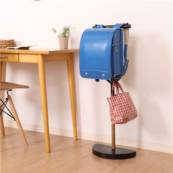 スーパSALE10倍＆4時間限定10％OFF ランドセル収納 ポールハンガー 幅33×奥行16.5×高さ90cm ブラック 半円形 バックパックスタンド 組立品 子供部屋 ベッドルーム【代引NG】