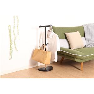 スーパSALE10倍＆4時間限定10％OFF ランドセル収納 ポールハンガー 幅33×奥行16.5×高さ90cm ブラック 半円形 バックパックスタンド 組立品 子供部屋 ベッドルーム【代引NG】