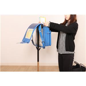 スーパSALE10倍＆4時間限定10％OFF ランドセル収納 ポールハンガー 幅33×奥行16.5×高さ90cm ブラック 半円形 バックパックスタンド 組立品 子供部屋 ベッドルーム【代引NG】