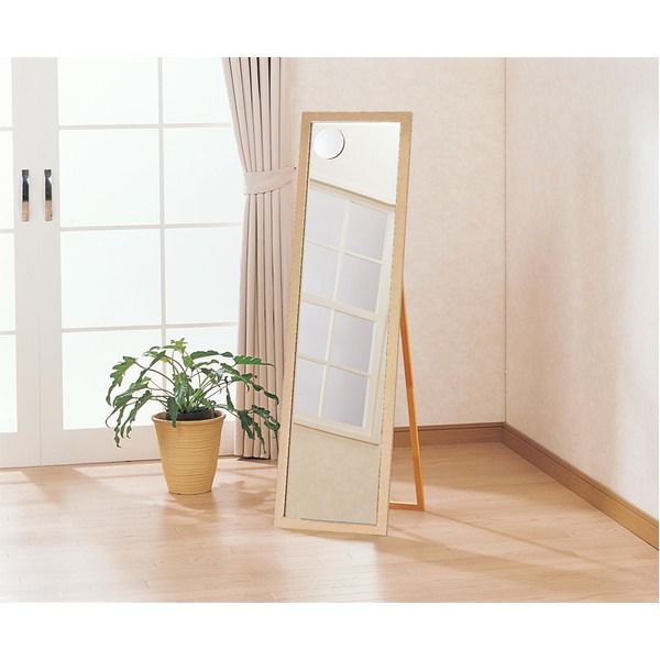 スーパSALE10倍＆4時間限定10％OFF 5倍拡大鏡付姿見 4尺（スタンド付） ナチュラル