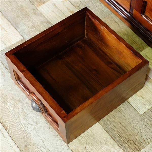 木製 テレビボード/テレビ台 幅120×奥行43cm×高さ45cm マホガニー材 ガラス扉 完成品代引NG