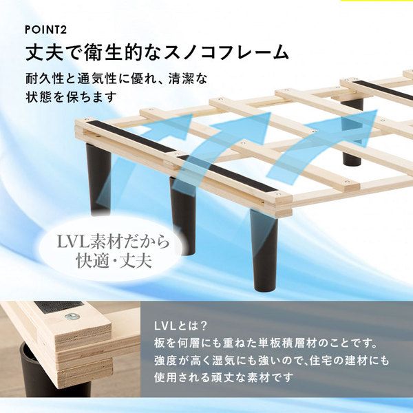 ボンネルコイルマットレスベッド セミダブル ブラック 約幅120×奥行195×高さ42cm 組立品 ベッドルーム 寝室 子供部屋代引NG