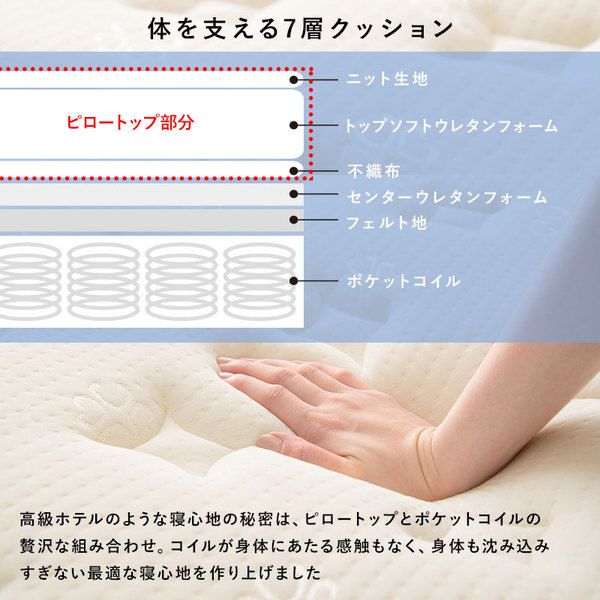 ポケットコイルマットレスベッド セミダブル グレー 約幅120×奥行195×高さ46cm 組立品 ベッドルーム 寝室 子供部屋代引NG