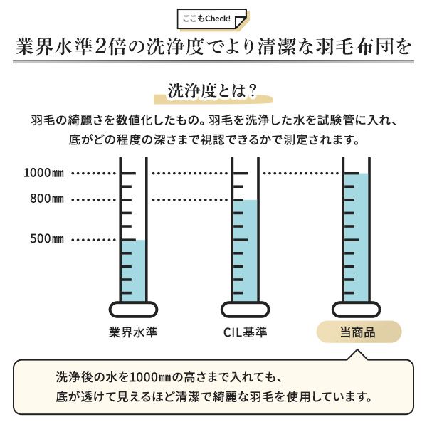羽毛布団 掛け布団 ダブル ブラウン ダウン90% 350dp パワーアップ加工 抗菌 防臭 防ダニ 日本製 国産 ピーチスキン加工 ループ付き 高品質ホワイトダックダウン採用 二重縫製 掛 布団 ふとん 寝具代引NG