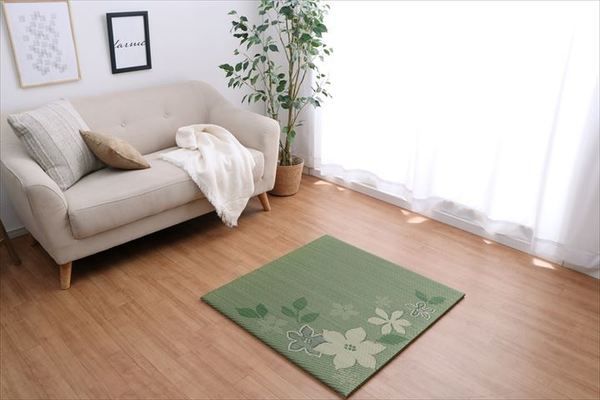 スーパSALE10倍＆4時間限定10％OFF 国産 い草 日本製 置き畳 ユニット畳 簡単 和室 デザイン アレンジ オリジナル リーフ 約82×82cm 6P 6枚組【代引NG】