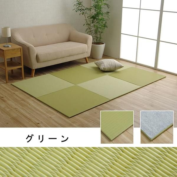 スーパSALE10倍＆4時間限定10％OFF 日本製 水拭きできる ポリプロピレン 置き畳 ユニット畳 シンプル ブラウン 約140×140cm（約70×70cm 同色4枚組）【代引NG】