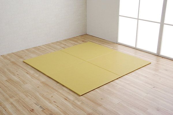 スーパSALE10倍＆4時間限定10％OFF 日本製 水拭きできる ポリプロピレン 置き畳 ユニット畳 シンプル グリーン 約210×210cm（約70×70cm 同色9枚組）【代引NG】