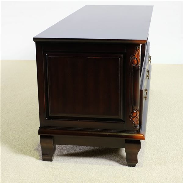 ローボード テレビ台 Sサイズ 約幅112×奥行40×高さ50.5cm ブラウン 木製 引き出し 配線穴 脚付き 完成品 リビング ダイニング代引NG