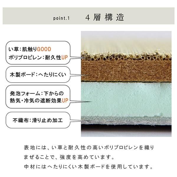 スーパSALE10倍＆4時間限定10％OFF 置き畳 ユニット畳 和室 4層 約70×70×3cm 単品 防炎 軽量 い草 日本製 国産 置きたたみ イ草 畳マット ジョイントマット【代引NG】