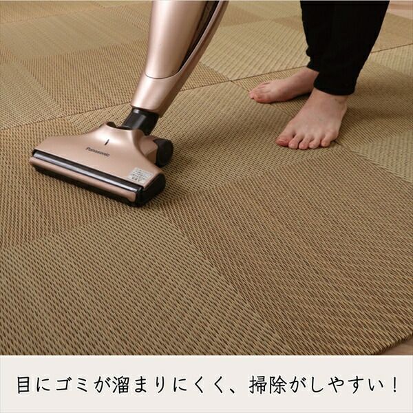 スーパSALE10倍＆4時間限定10％OFF 置き畳 約82×82×1.7cm 2枚1組 市松柄 ブラウン 日本製 い草 ユニット畳 軽量 防滑 抗菌 防臭 消臭 調湿 防音対策 置きたたみ イ草 畳マット ジョイントマット【代引NG】