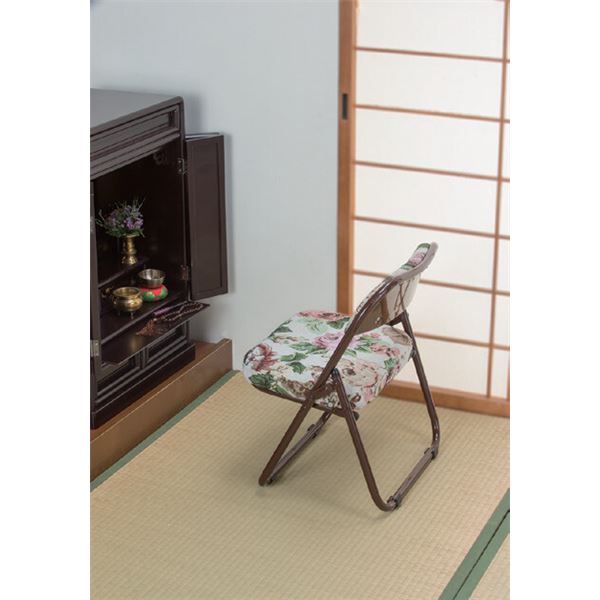 軽くて折りたためるゴブラン柄座椅子 ハイタイプ 1脚 完成品代引NG
