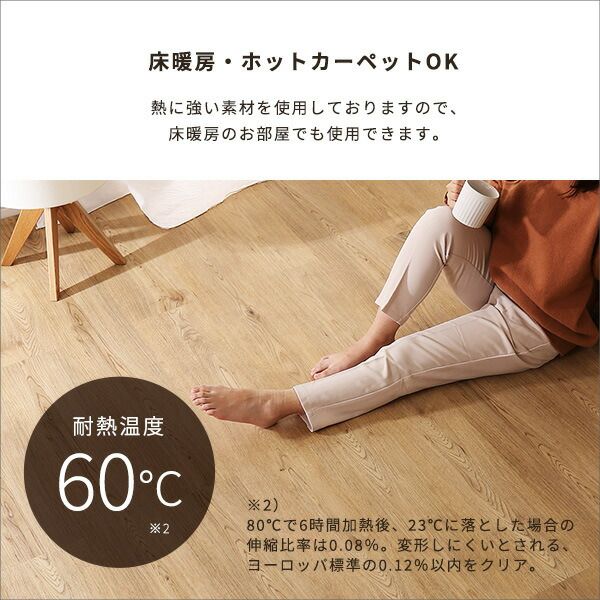 はめこみ式フロアタイル ホワイトオーク 24枚セット PVC貼 PU加工 接着剤不要 賃貸OK 防水 抗菌 床暖房対応 ホットカーペット対応 床材 DIY 模様替え リフォーム Wood Flats ウッドフラッツ代引NG