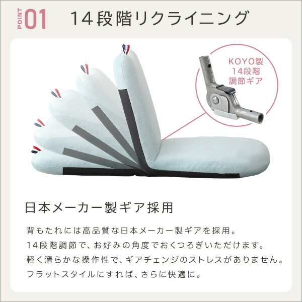 座椅子 フロアチェア リンゴ ホワイト リクライニング コンパクト 日本製 国産 完成品 リクライニングチェア パーソナルチェア ローチェア代引NG