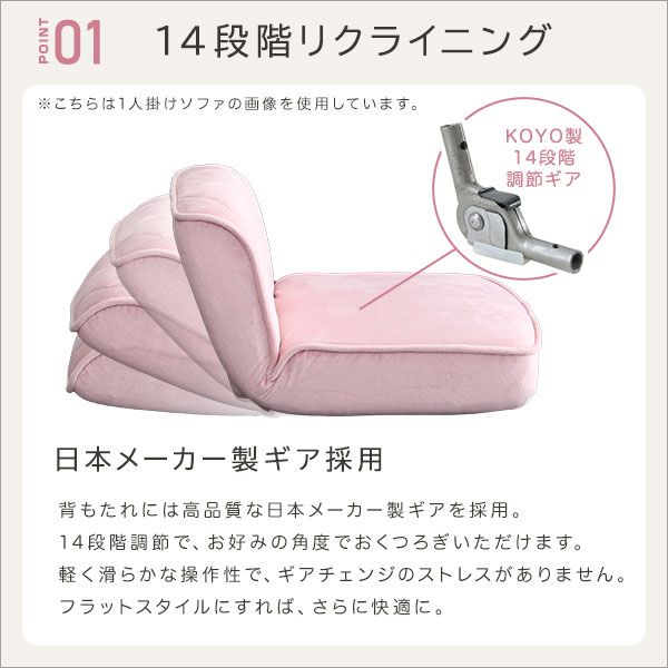 ロー ソファー フロアソファー 2人掛け グレー ダイヤモンド柄 リクライニング ポケットコイル 日本製 国産 完成品 リビング家具 リクライニングソファー 2人掛けソファー代引NG