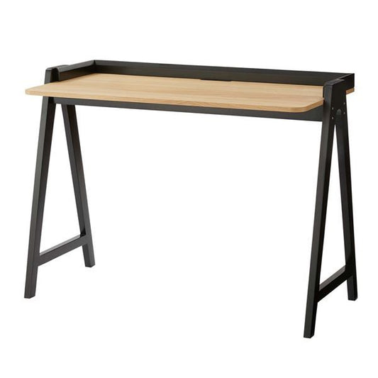スーパSALE10倍＆4時間限定10％OFF パソコンデスク ワークデスク 約幅108.5cm ブラック 木製 組立品 リビング 子供部屋 勉強部屋 在宅ワーク ゲーム