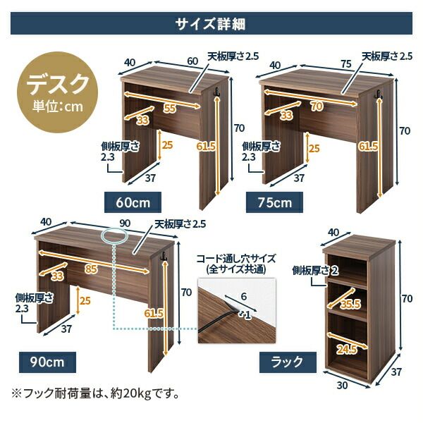 ロフトベッド シングル ベッド+デスク75cm ボンネルコイルマットレス付き ベッド：ホワイト デスク：シャビーオーク 2段階 高さ調節可 宮付き 棚付き 2口 コンセント付き 頑丈代引NG