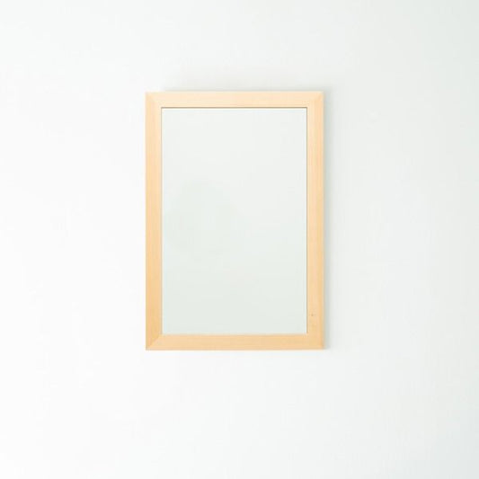 スーパSALE10倍＆4時間限定10％OFF 幅広枠ウォールミラー(55×80)(ナチュラル) 天然木/姿見鏡/ワイド/高級感/木製/飛散防止加工/壁掛け/北欧風/ヴィンテージ/日本製/完成品/NK-33