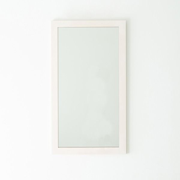 スーパSALE10倍＆4時間限定10％OFF 幅広枠ウォールミラー(60×108)(ホワイト/白) 天然木/姿見鏡/ワイド/高級感/木製/飛散防止加工/壁掛け/北欧風/ヴィンテージ/日本製/完成品/NK-34