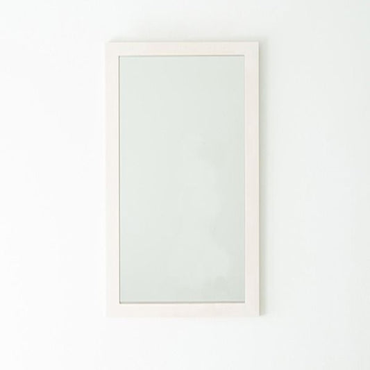 スーパSALE10倍＆4時間限定10％OFF 幅広枠ウォールミラー(60×108)(ホワイト/白) 天然木/姿見鏡/ワイド/高級感/木製/飛散防止加工/壁掛け/北欧風/ヴィンテージ/日本製/完成品/NK-34