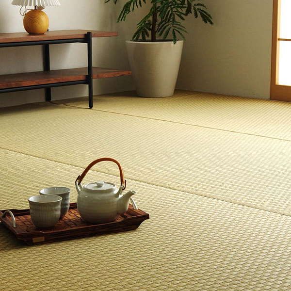 上敷き ゴザ 敷詰 カーペット い草 自然素材 日本製 国産 消臭 ナチュラル 市松柄 シンプル 江戸間1畳(約87×174cm)代引NG