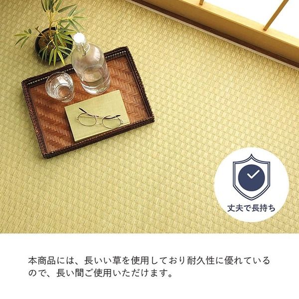 上敷き ゴザ 敷詰 カーペット い草 自然素材 日本製 国産 消臭 ナチュラル 市松柄 シンプル 本間3畳(約191×286cm)代引NG