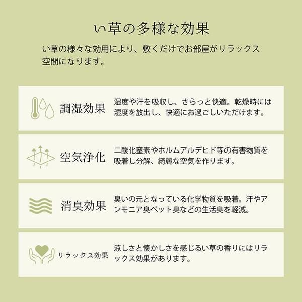 上敷き ゴザ 敷詰 カーペット い草 自然素材 日本製 国産 消臭 抗菌防臭 麻の葉 レトロ 和 ベージュ 江戸間3畳(約174×261cm)代引NG