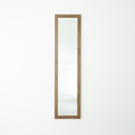 スーパSALE10倍＆4時間限定10％OFF 幅広枠ウォールミラー(40×161)(アンティークブラウン/茶) 天然木/姿見鏡/ワイド/高級感/木製/飛散防止加工/壁掛け/北欧風/ヴィンテージ/日本製/完成品/NK-37