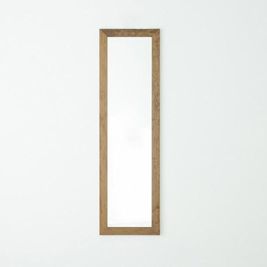 スーパSALE10倍＆4時間限定10％OFF 幅広枠ウォールミラー(50×161)(アンティークブラウン/茶) 天然木/姿見鏡/ワイド/高級感/木製/飛散防止加工/壁掛け/北欧風/ヴィンテージ/日本製/完成品/NK-38
